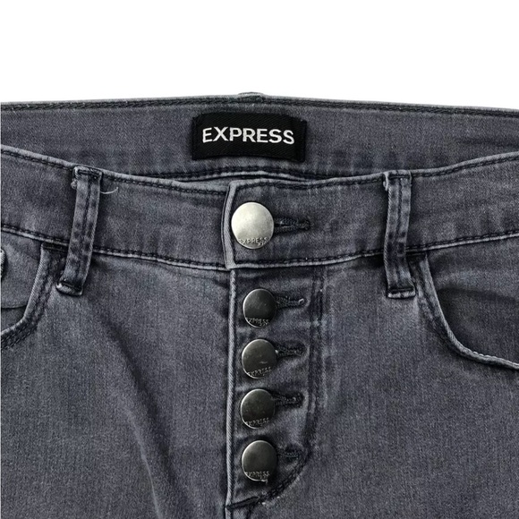 Express Womens Size 8 Regular Skinny Mid Rise Grey Denim Jeans Leggings - Picture 5 of 13